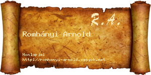 Romhányi Arnold névjegykártya
